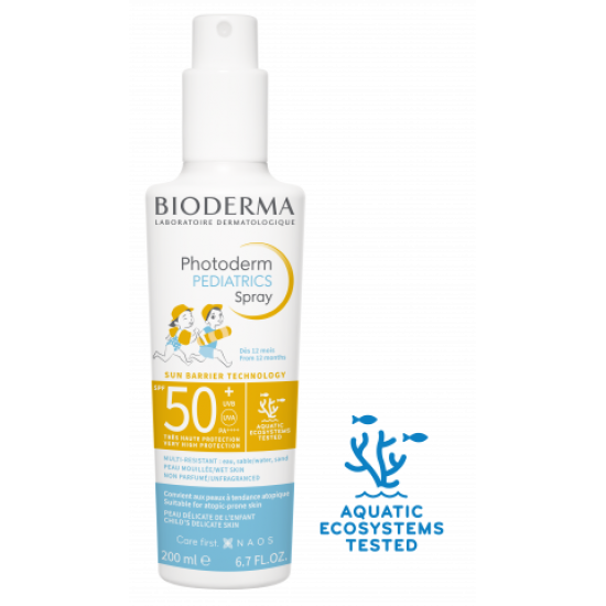 Bioderma Photoderm Pediatrics Слънцезащитен спрей за бебешка и детска кожа SPF 50+ х 200 ml